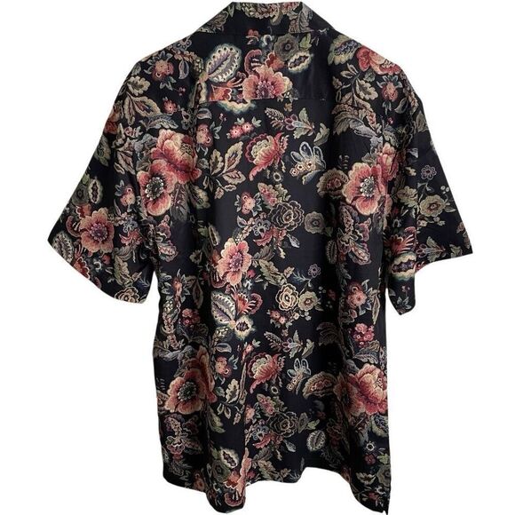 Saints Studio Mens Camp Shirt L Printed Tapestry Fruit Still Life Artisanal - Picture 2 of 8